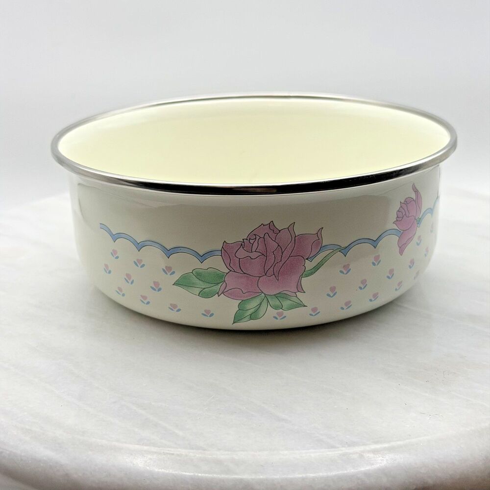 Vintage Tabletops Unlimited Floral Graphic Vitroceramic Bowl Cottagecore 80s